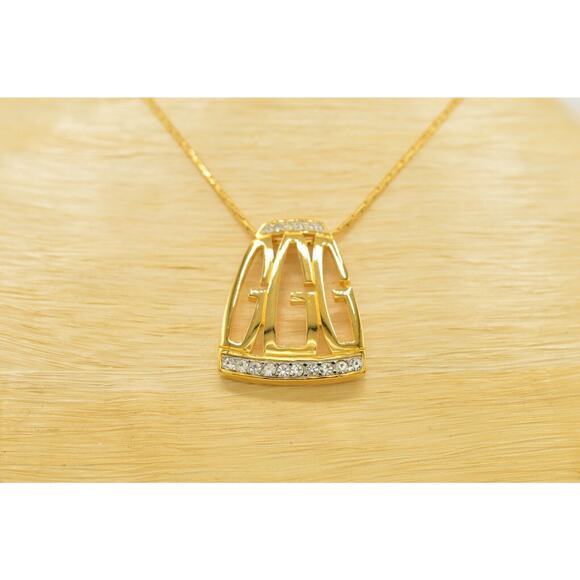 Givenchy Vintage Logo G Pendant Necklace Crystal Gold Signed NOS 80s 1980s BinP - Picture 2 of 12